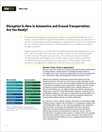 Disruption Is Here in Automotive and Ground Transportation