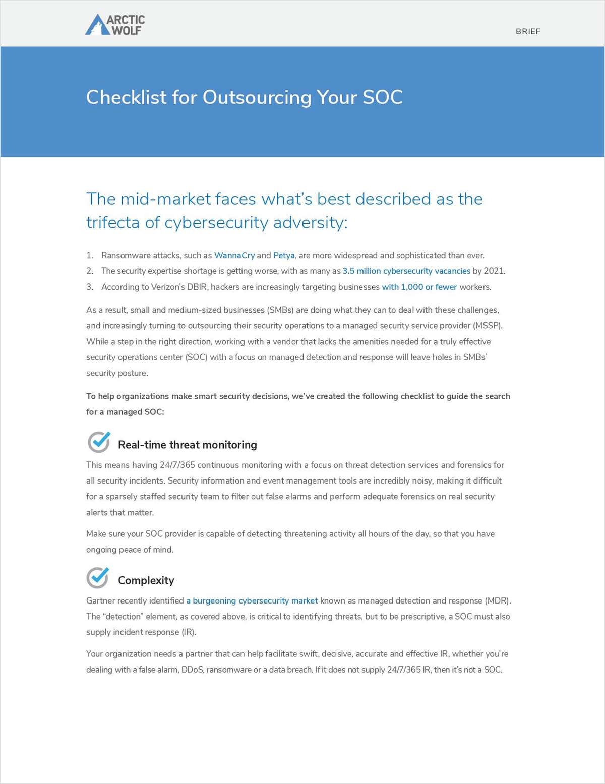 Checklist for Outsourcing Your SOC