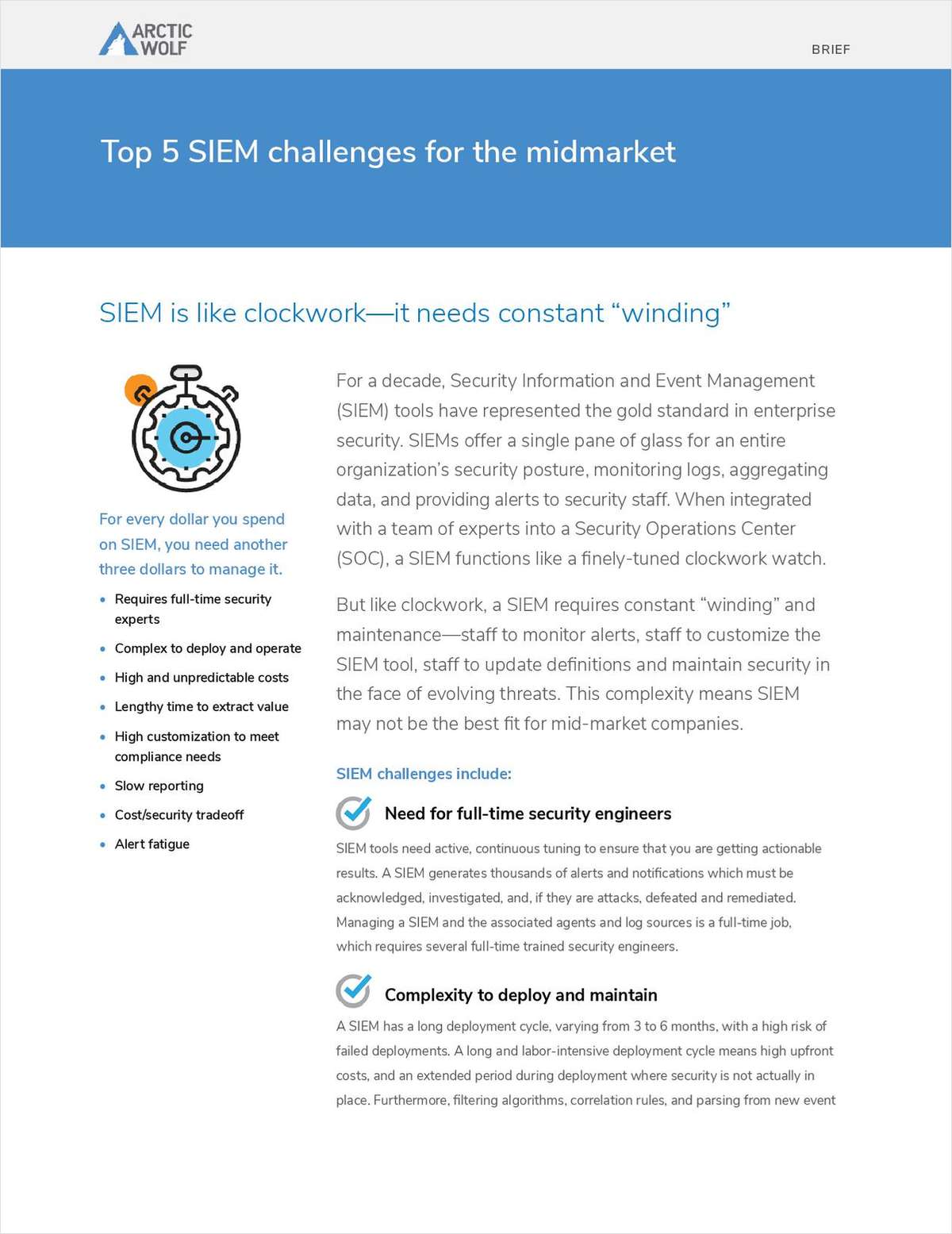 Top 5 SIEM Challenges for the MidMarket