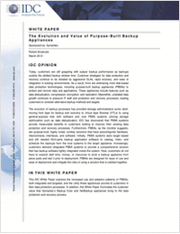 White Paper: IDC The Evolution and Value of Purpose-Built Backup Appliances