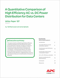 A Quantitative Comparison of High Efficiency AC vs. DC Power Distribution for Data Centers