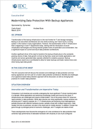 IDC Executive Brief: Modernizing Data Protection With Backup Appliances