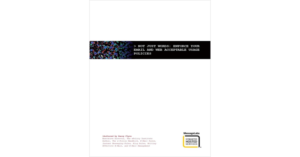 Not Just Words: Enforce Your Email and Web Acceptable Usage Policies