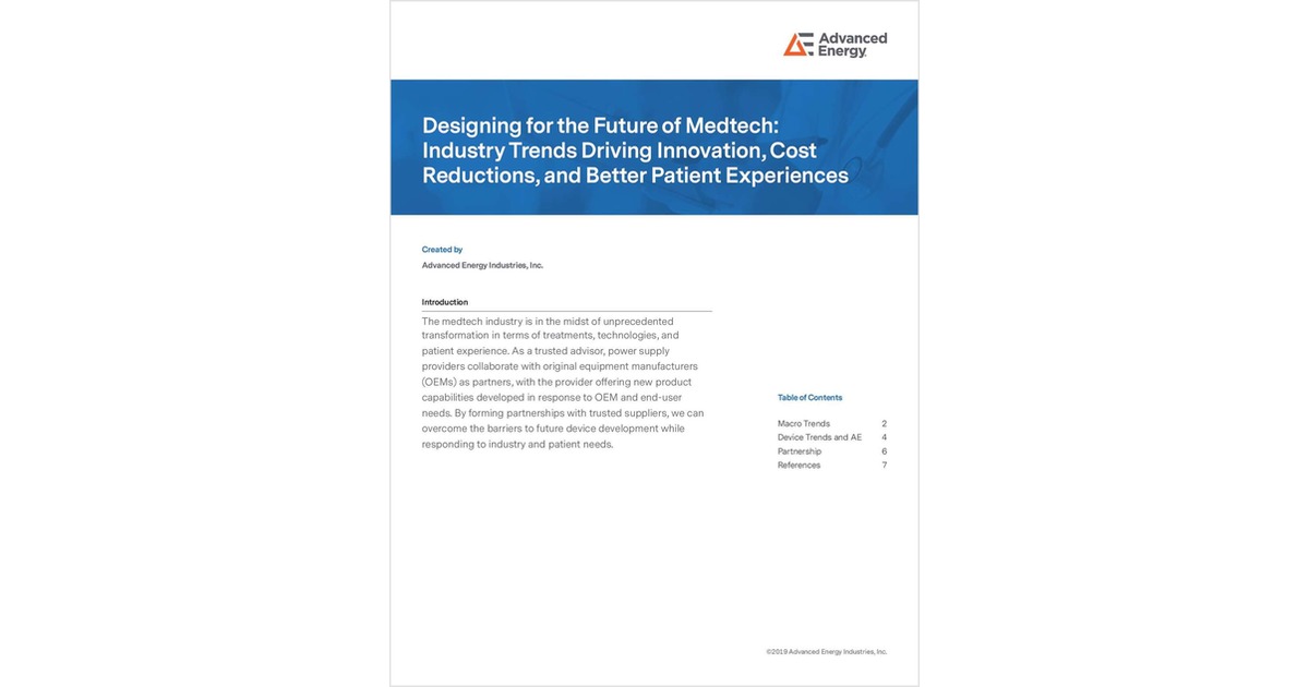 Designing for the Future of Medtech: Industry Trends Driving Innovation, Cost Reductions, and Better Patient Experiences