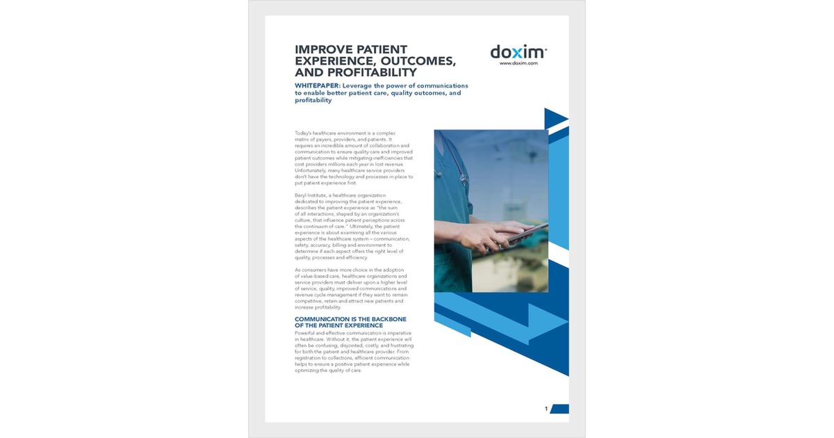 Improve Patient Experience and Outcomes through Communications