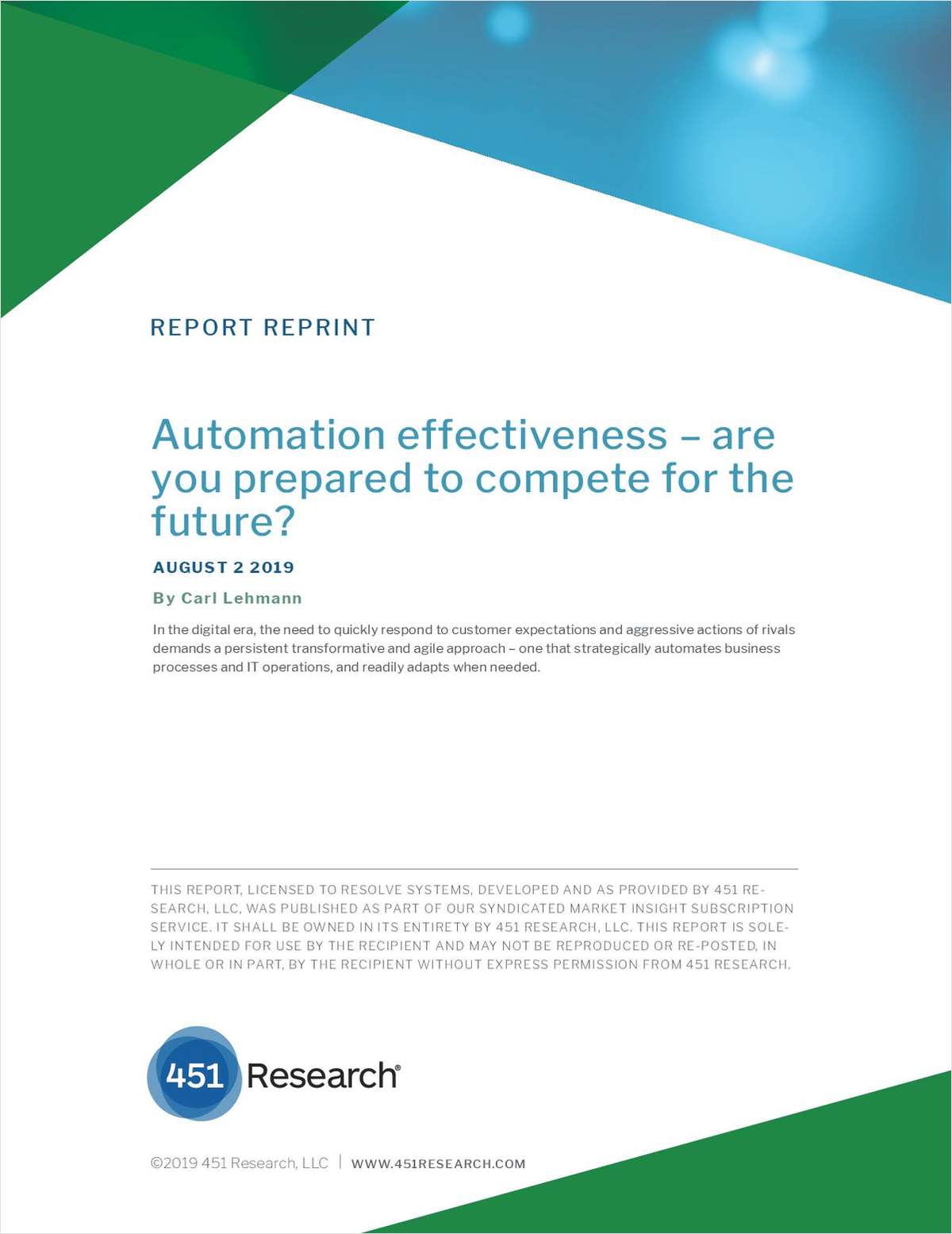 IT Automation effectiveness - are you prepared to compete for the future?