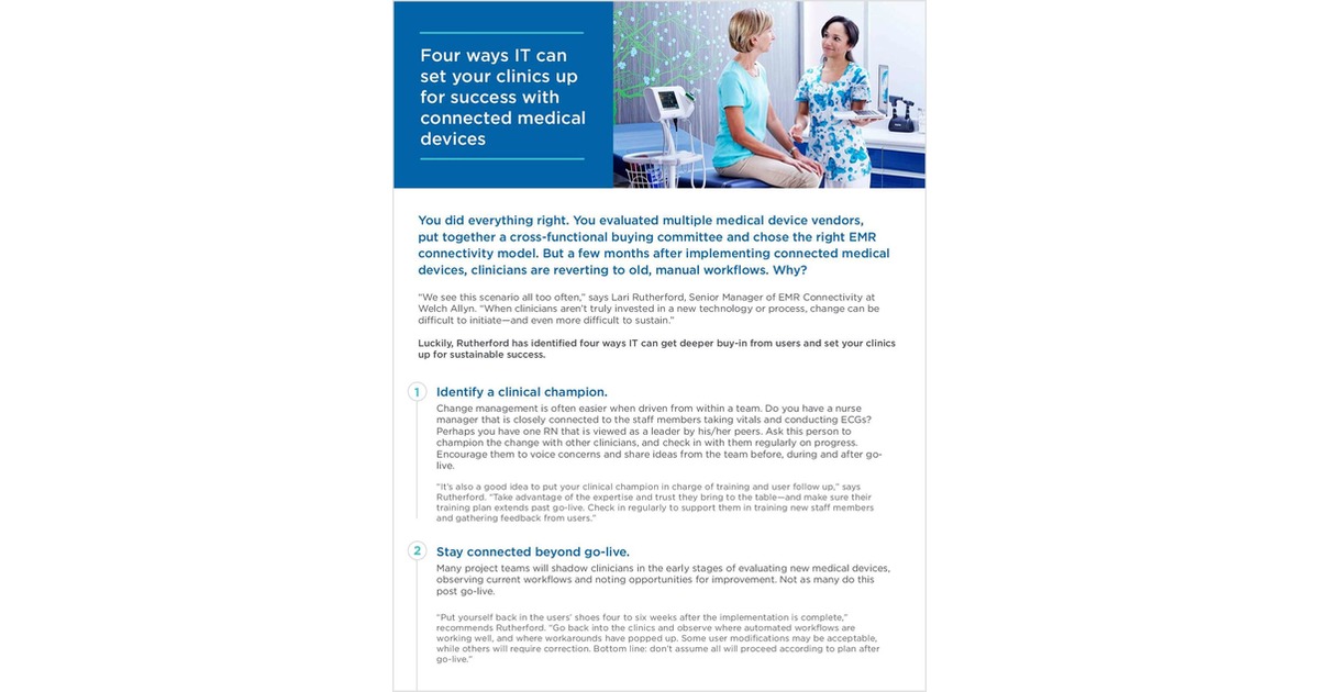 4 Ways IT Can Set Clinics Up for Success with Connected Medical Devices