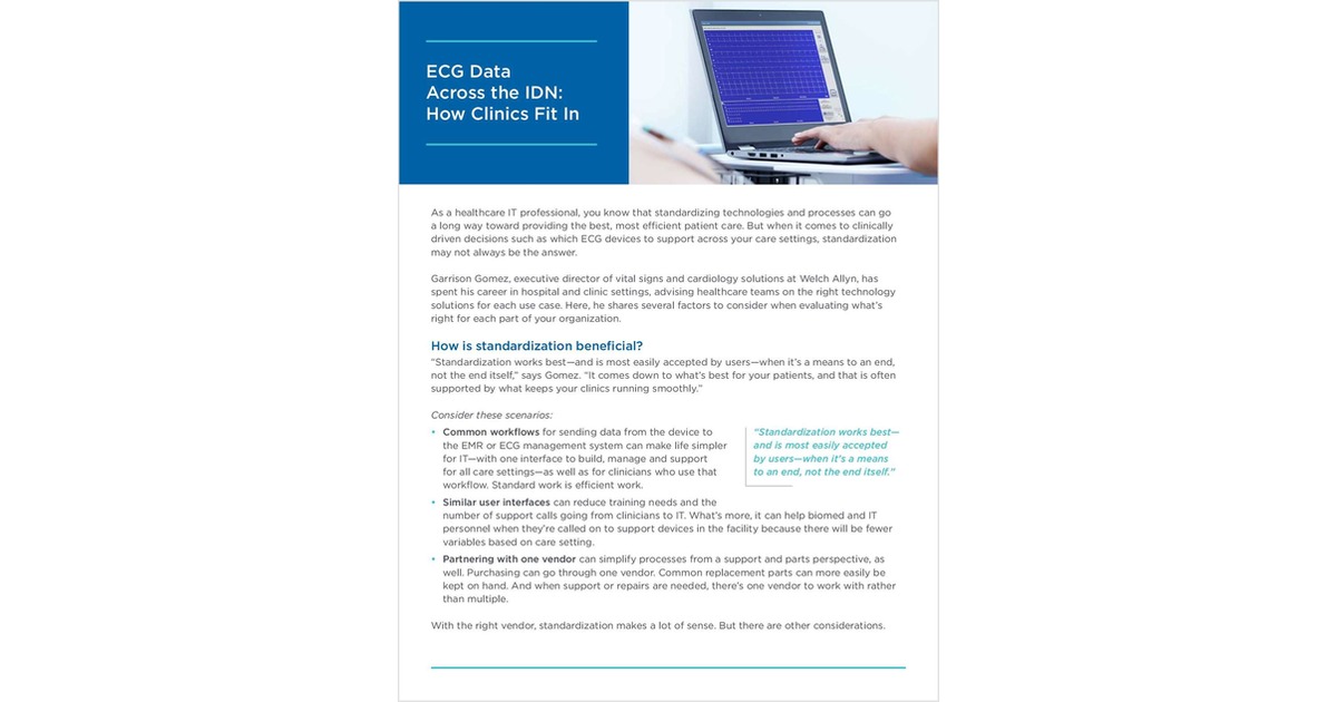 ECG Data Across the IDN: How Clinics Fit In