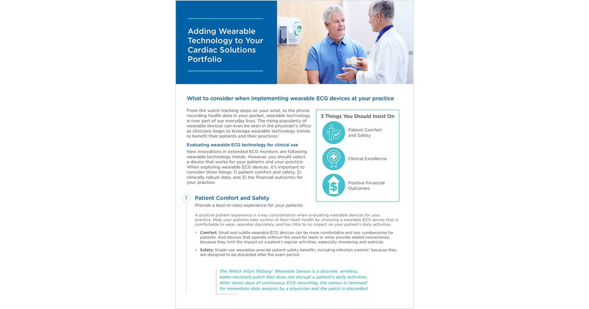 Adding Wearable Technology to A Cardiac Solutions Portfolio