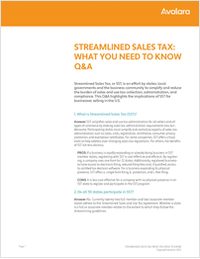 Streamlined Sales Tax:  What You Need To Know Q&A