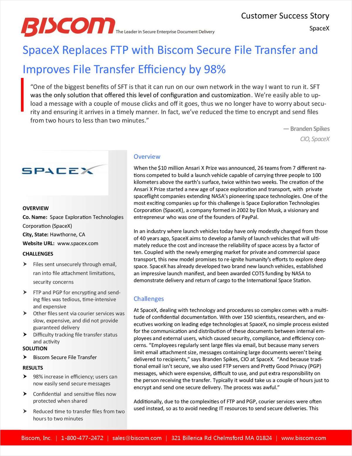 How To Replace FTP and Increase File Transfer Efficiency by 98% With Biscom Secure File Transfer -- A Customer Success Story