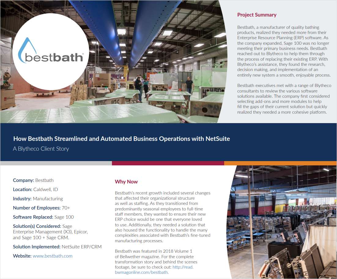 How Bestbath Transformed Their 50 Year Old Operations with a Modern Cloud ERP