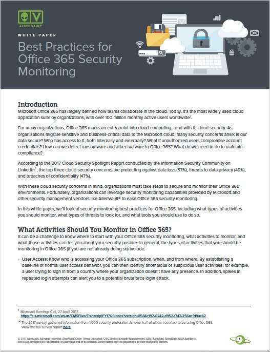 Best Practices for Office 365 Security Monitoring
