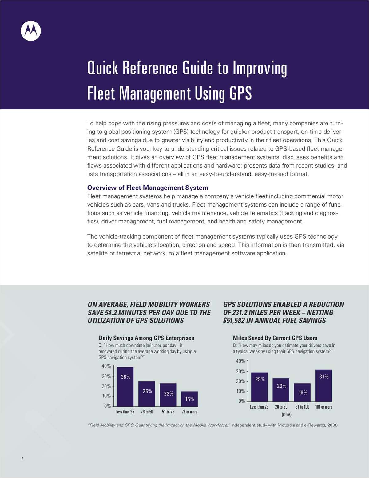 Quick Reference Guide to Improving Fleet Management using GPS