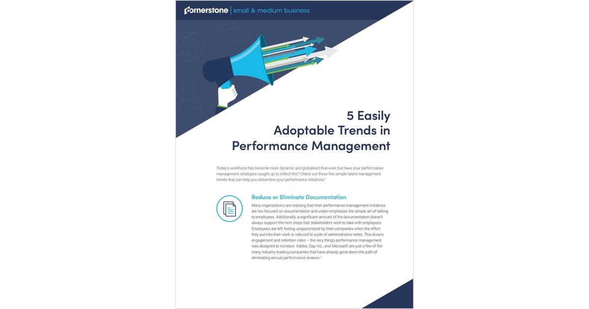 5 Easily Adoptable Trends In Performance Management