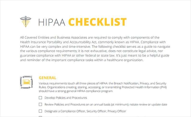 The HIPAA Compliance Checklist