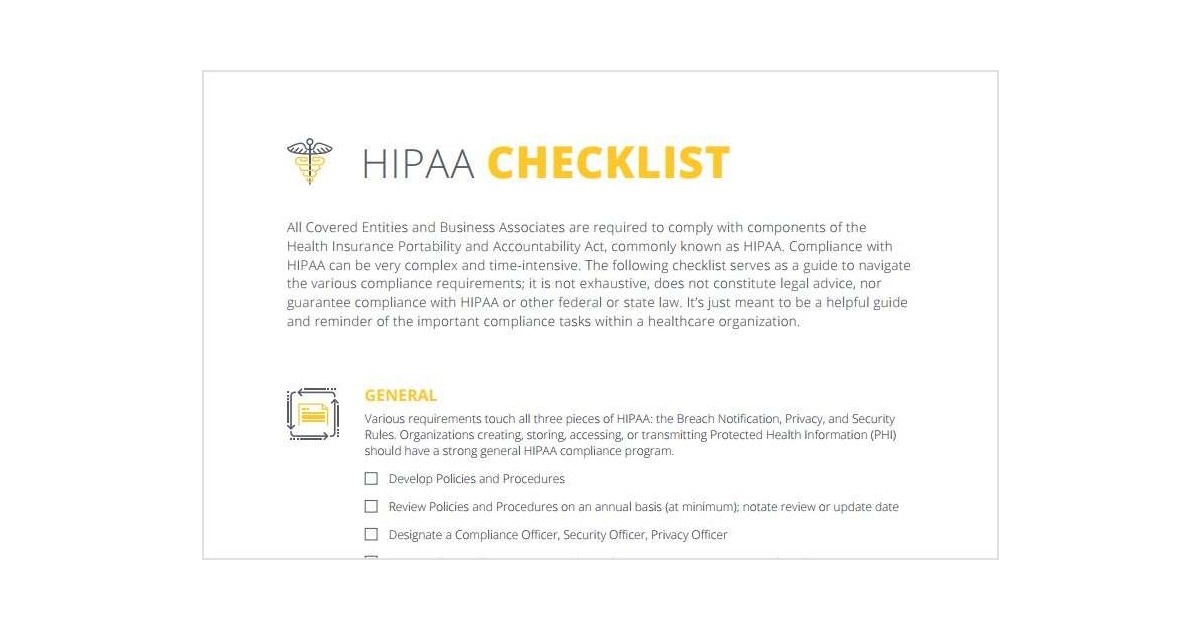 The HIPAA Compliance Checklist