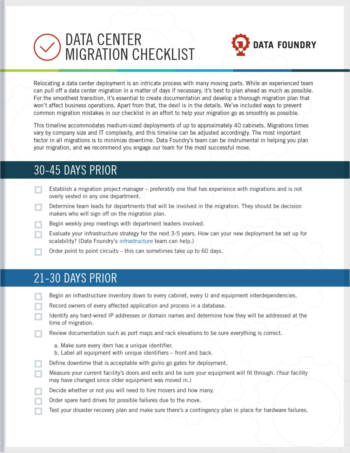 Data Center Migration Checklist