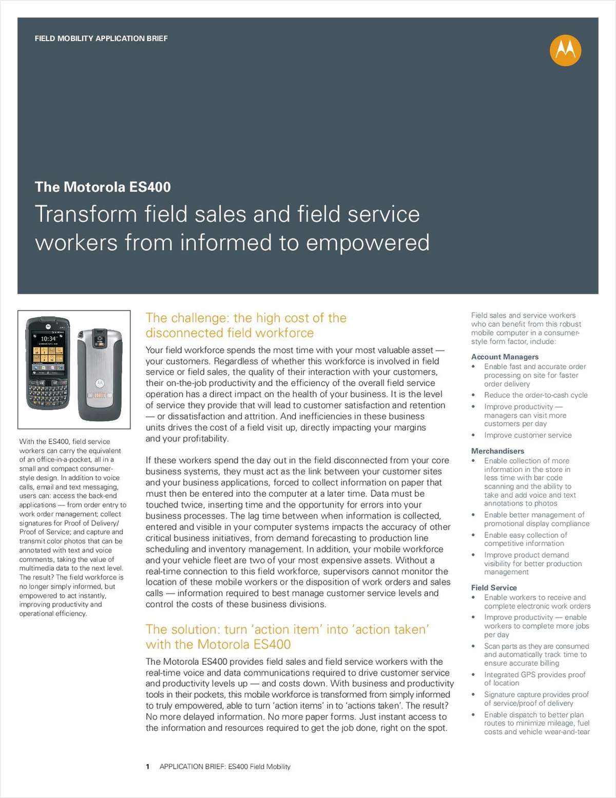 End Service Delays and Paper Forms with Handheld Mobile Computers