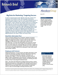 Aberdeen Research Brief: Big Data for Marketing - Targeting Success