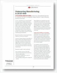 Outsourcing Manufacturing: A 20/20 View