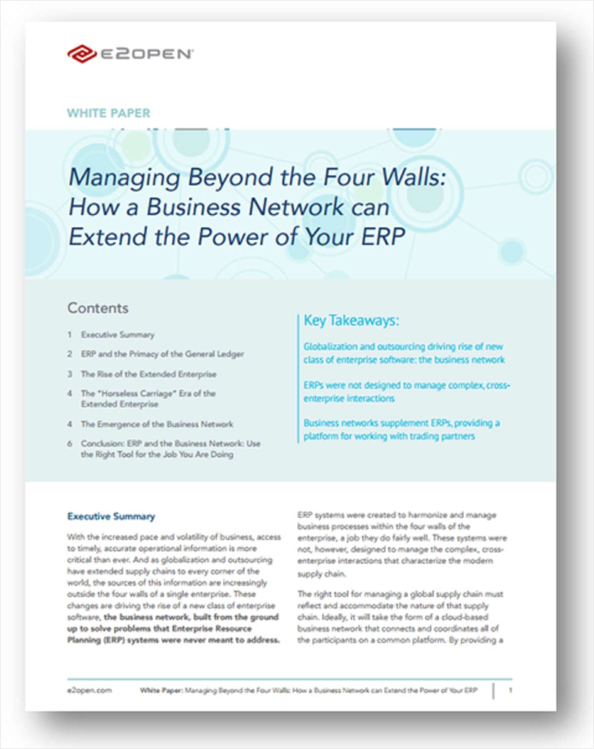 Managing Beyond the Four Walls: How a Business Network can Extend the Power of Your ERP