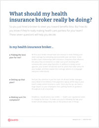 What Should My Health Insurance Broker Really Be Doing?
