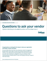 Questions to ask your vendor