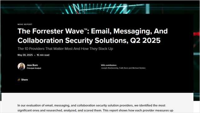 New analysis: 10 providers evaluated for email security solutions