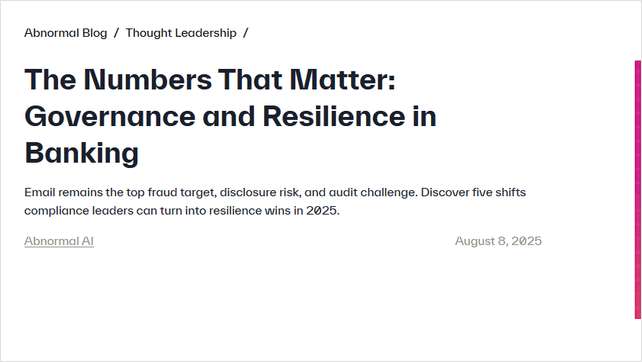 The Numbers That Matter: Governance and Resilience in Banking
