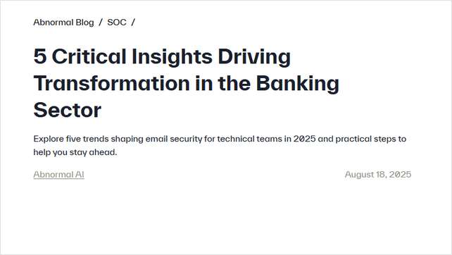 5 Critical Insights Driving Transformation in the Banking Sector