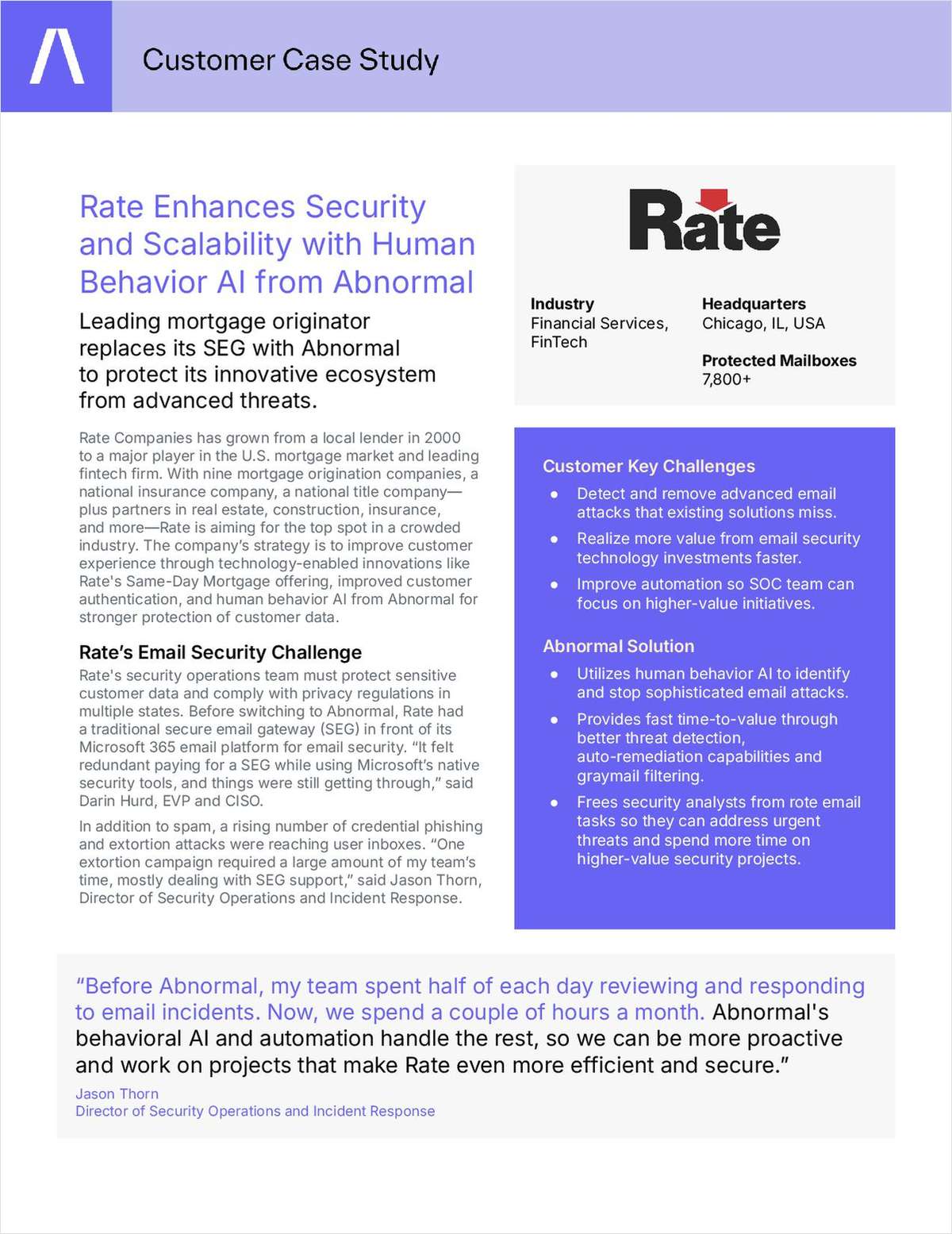 Rate Enhances Security and Scalability with Human Behavior AI from Abnormal