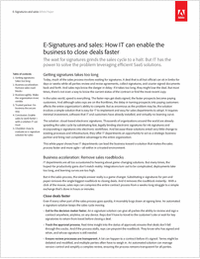 E-Signatures and Sales: How IT Can Enable the Business to Close Sales Deals Faster