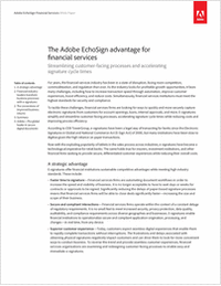 The Adobe EchoSign Advantage for Financial Services