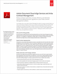 Adobe Document Cloud eSign Services and Ariba Contract Management