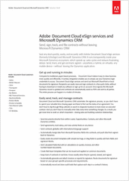 Adobe Document Cloud eSign Services and Microsoft Dynamics CRM