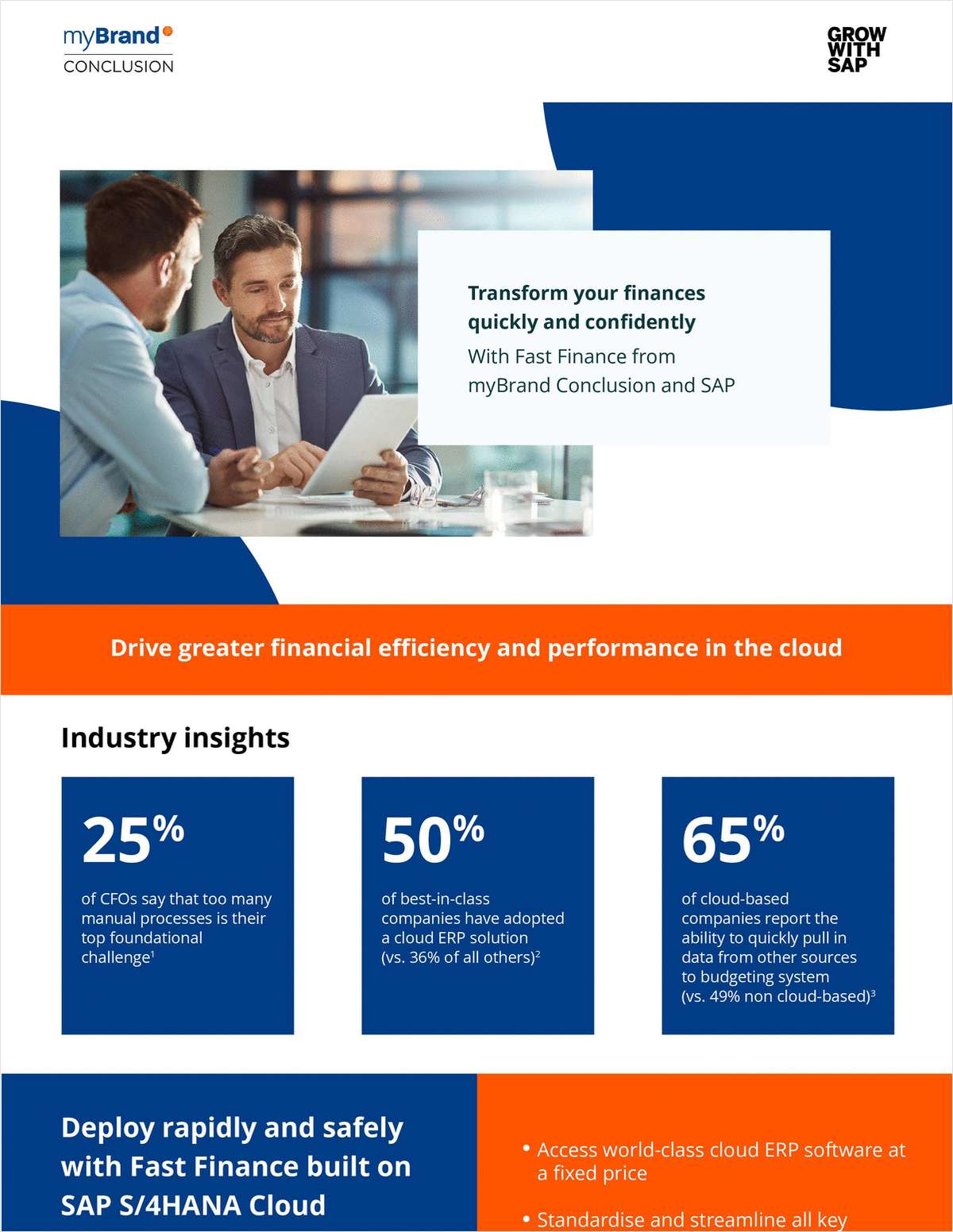 Transform your finances quickly and confidently With Fast Finance from myBrand Conclusion and SAP