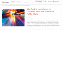 IGM Resins Keeps Focus On Customer With SAP S/4HANA Public Cloud