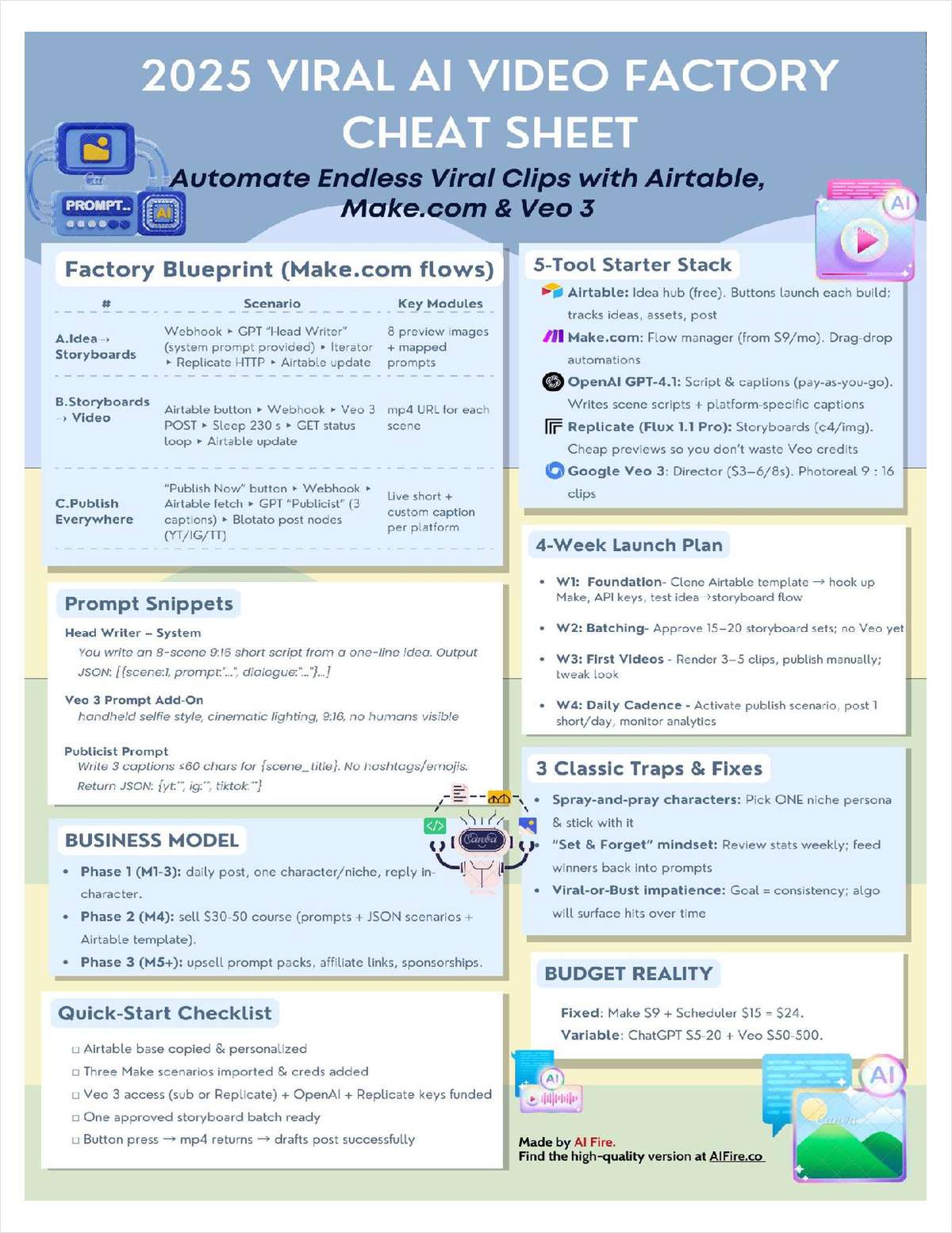 2025 Viral AI Video Factory Cheat Sheet