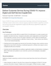 Deliver Customer Service During Covid-19: Improve Digital and Self-service Capabilities