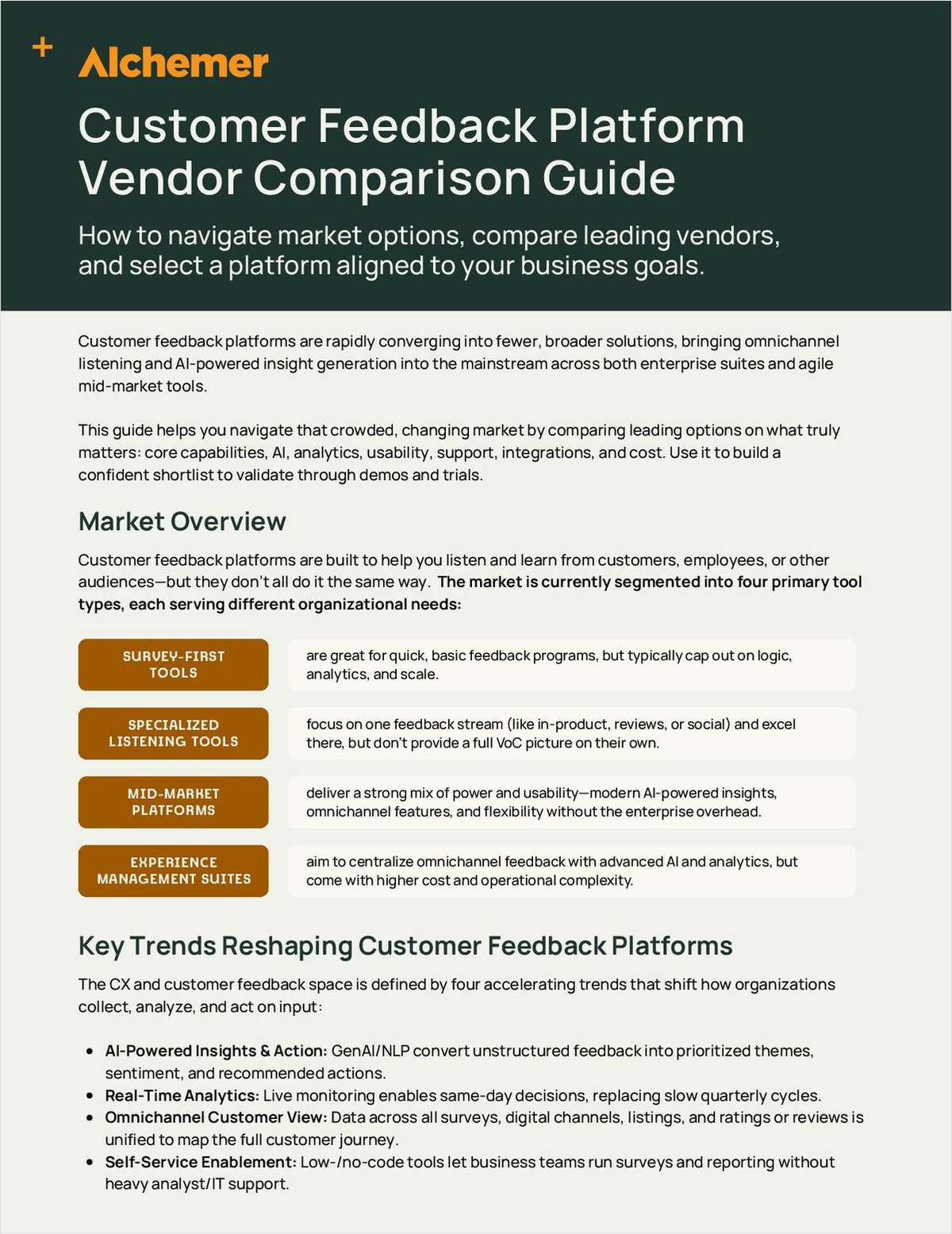Customer Feedback Platform Vendor Comparison Guide