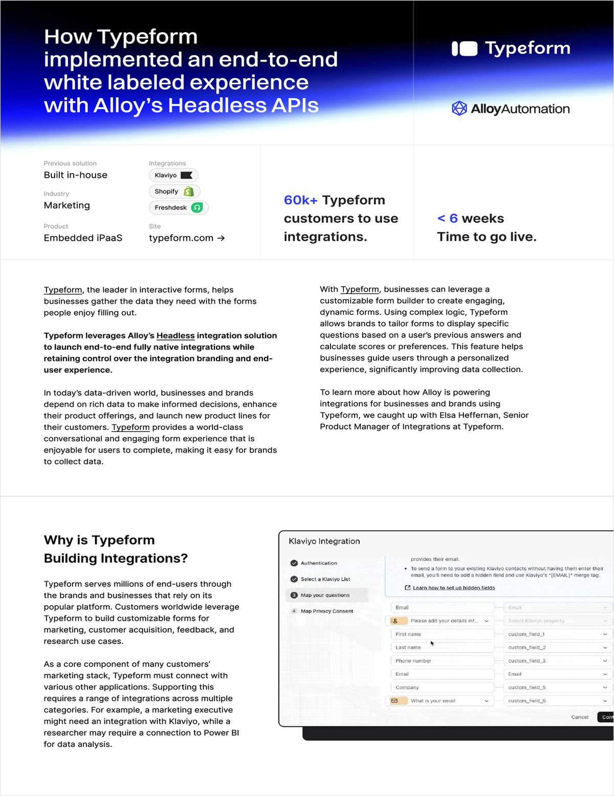 How Typeform used Alloy's headless iPaaS to launch native integrations in under 6 weeks.