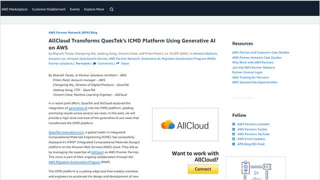 AllCloud Transforms QuesTek's ICMD Platform Using GenAI