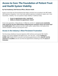 Access to Care: The Foundation of Patient Trust and Health System Viability