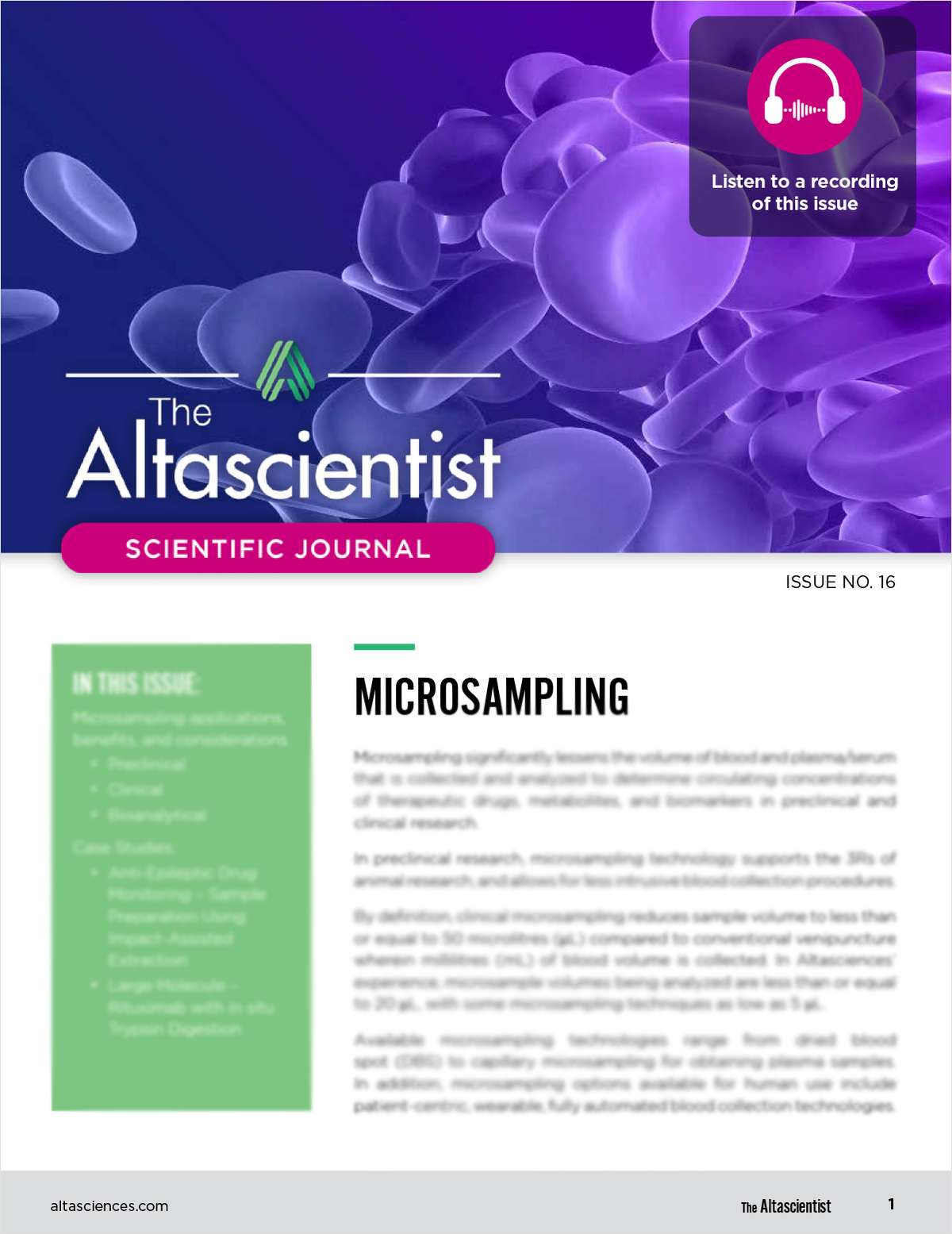 Microsampling in Drug Development