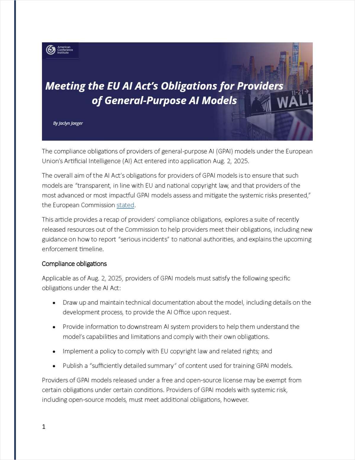 Stay compliant, stay competitive under the EU's new AI rules