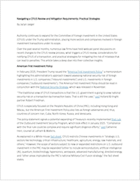 Navigating a CFIUS Review and Mitigation Requirements: Practical Strategies