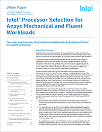 Intel Processor Selection for Ansys Mechanical and Fluent Workloads