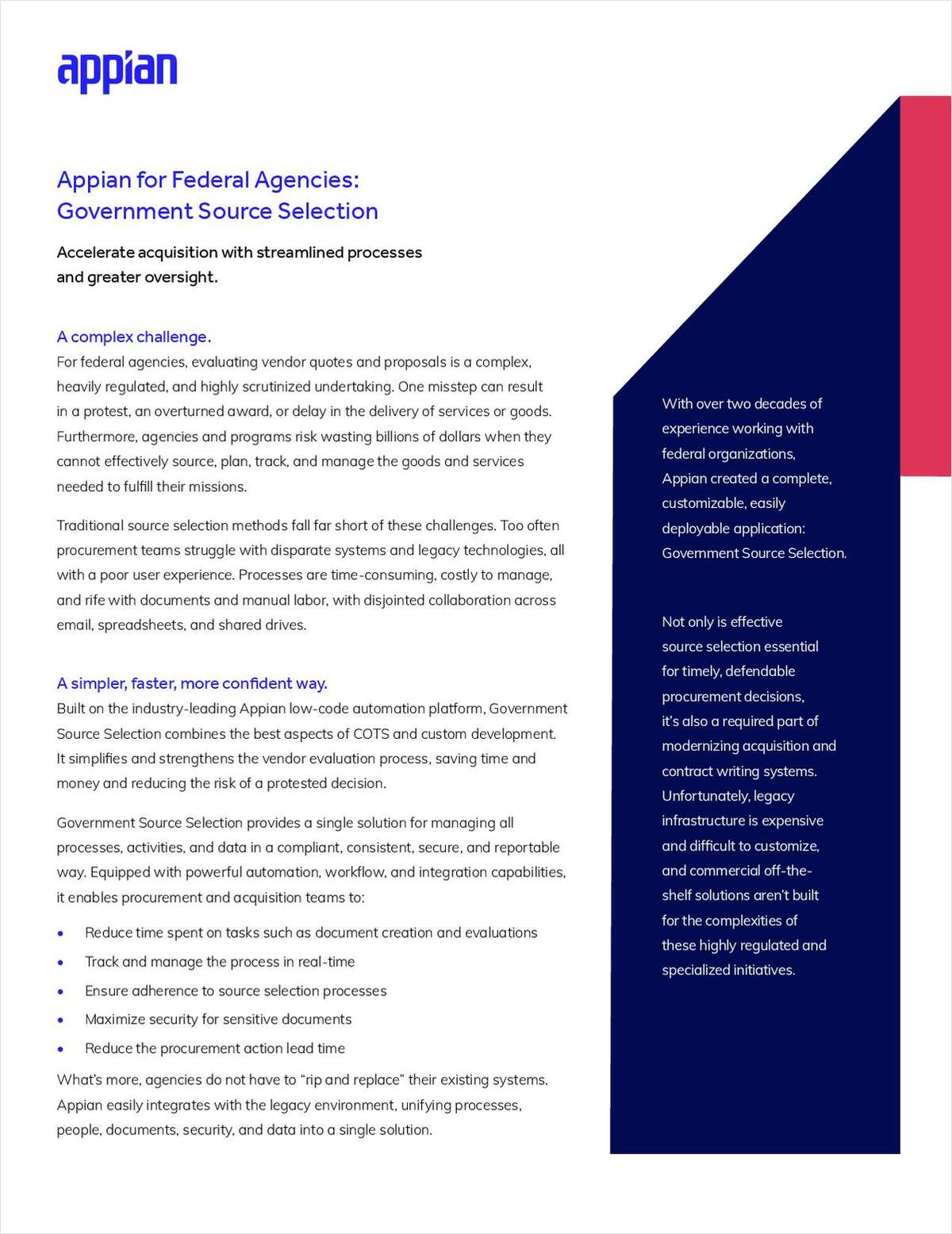 Appian for Federal Agencies: Government Source Selection