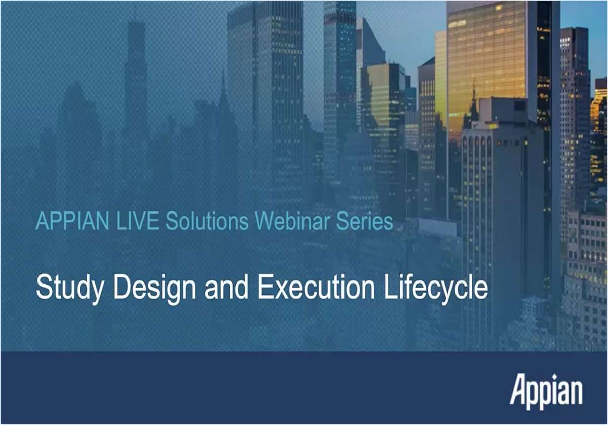 Study Design and Execution Lifecycle